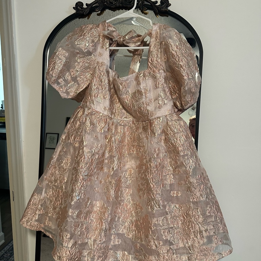 Lulu's Shimmering Pink Mini Dress